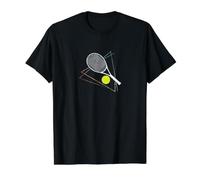 Geometric Tennis Racket and Ball Design Value Graphic T-Shirt, Men, Black, L
