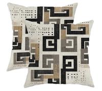 Geometric Throw Pillow Covers Set of 2, Modern Minimalistic Lines Squares None Black with Hidden Zipper Cushion Covers Pillow for Living Room Bedroom Loft Office Car Decor 26x26 Inch