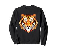 Geometric Tiger Head - Vibrant Abstract Wildlife Art Sweatshirt