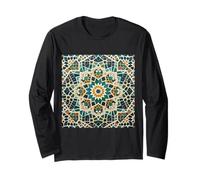 Geometric Traditional Andalusian Moroccan Cellular Tile Long Sleeve T-Shirt