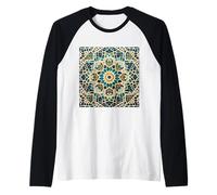 Geometric Traditional Andalusian Moroccan Cellular Tile Raglan Baseball Tee
