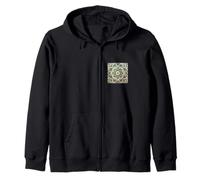 Geometric Traditional Andalusian Moroccan Cellular Tile Zip Hoodie