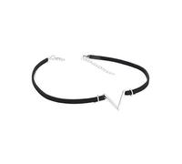 Geometric Trangle V-shape Necklace Choker Vintage Simple Leather Rope Short Necklace Collar for Women Girls Party Banquet Earrings Jewelry (silver)