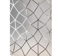 Geometric Trellis Silver Metallic Foil Wallpaper Shimmer Platinum from YöL