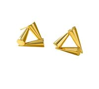 Geometric Triangle Cone Earrings, Minimalist Chic Delicate Gold Drop Earrings for Women, Lightweight Fashion Everyday Jewelry, 5.9g, 1.47cm Edge Length