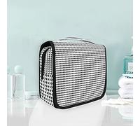 Geometric Triangle Dot Matrix Wallpaper Hanging Foldable Toiletry Cosmetic Bag Makeup Travel Organizer Bags Case for Women Girls Bathroom