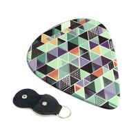 Geometric Triangle Guitar Picks 6-Pack - Pick Set (0.46mm / 0.71mm / 0.96mm) Suitable For Guitar And Ukulele Playing