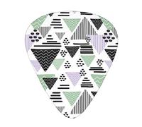 Geometric Triangle Guitar Picks Guitar Accessories 12 Pack Art Bass Pick Thin, Medium Heavy Gauges 3 Sizes For Ukulele