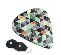 Geometric Triangle Guitar Plectrums, 6 Guitar Plectrums, Printed on both sides for Electric Guitar Bass Ukulele (0.46 mm 0.71 mm 0.96 mm)
