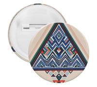 Geometric Triangle Pattern Badge Metal Round Pins, Lightweight Brooch for Backpack, Fashion Button Pins Badge for Shirts, Jackets, Shawl Coat, Unisex, 5PCS, Tinplate, metal round pins