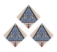 Geometric Triangle Pattern Car Air Freshener, 3 Pcs Rhombus Hanging Air Freshener Cards, Long Lasting Fragrance Scented Cards for Car, Home, Office Black-style