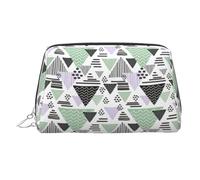 Geometric Triangle Printed Makeup Bag, Large Capacity Travel Toiletry Pouch with Internal Pockets for Daily Use