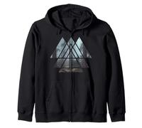 Geometric Triangles Forest And Woods Zip Hoodie