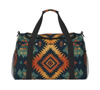 Geometric Tribes Print Stylish Foldable Carry On Tote with Waterproof Zipper for Weekend Getaways Bag