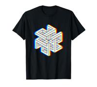Geometric Trippy Shapes Abstract Optical Illusion Aesthetic T-Shirt