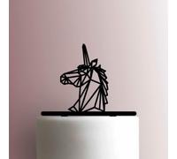 Geometric Unicorn Head Acrylic Cake Topper 3mm Thick Premium Laser Cut Cake Decoration for Birthday, Wedding, Baby Shower & Party Cakes Durable Reusable