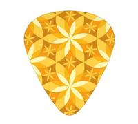 Geometric Vanilla Flower Yellow,12 Pcs Guitar Pick,3 Different Thickness Plectrums for Acoustic Guitar Bass Ukulele (0.46mm 0.96mm 0.71mm)