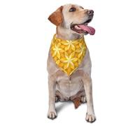 Geometric Vanilla Flower YellowDog Bandanas Cat Puppy Scarfs Washable Pet Handkerchief