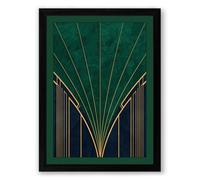 Geometric Vanishing Point Art Deco Framed Wall Art Print A3 (42×29.7cm) Black, Wall Decor for Living Room, Bedroom, Office & Home, Ready to Hang, Art Gift