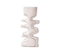 Geometric vase Ceramic Vase Abstract Geometric Irregulars Flower Arrangement Accessories Hand Drawn Line Home Decoration flowers(L)