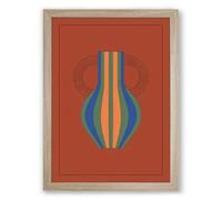 Geometric Vase Form Art Deco Framed Wall Art Print A3 (42×29.7cm) Oak, Wall Decor for Living Room, Bedroom, Office & Home, Ready to Hang, Art Gift