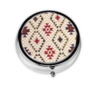 Geometric Vector A Round Mini Pillbox with Three Compartments for Storing Vitamins, Fish Oil, and Nutritional Supplements.