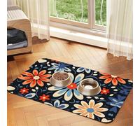 Geometric Vector Pet Feeding Mat - Reusable & Portable Pet Bowl Mat for Dogs & Cats, Dog Cat Food Mats Contain Spills Protects Floors,
