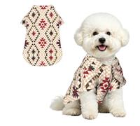 Geometric Vector Pet Hawaiian Shirt - Soft Peach Skin Button-Down top, Casual Beach Style Small