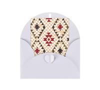 Geometric vector Printed White blank greeting card with envelope and matching stickers, suitable for birthday, thank you