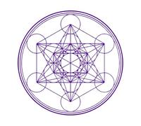 Geometric Vinyl Wall Sticker Shaped Metatron Cube Alchemy Wall Sticker Line Circle Mandala Small - 42x42cm