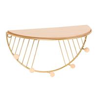 Geometric Wall Mounted Shelf, Decorative Black Metal Hanging Floating Shelf, Semi-Circular Rustic Shelf for Bedroom and Bathroom