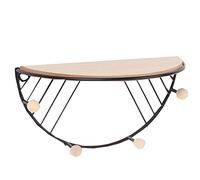 Geometric Wall Mounted Shelf, Decorative Black Metal Hanging Floating Shelf, Semi-Circular Rustic Shelf for Bedroom and Bathroom