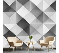 Geometric Wallpaper, Diamond Pattern 3D Effect Mural, Black and Grey Wallpaper, Modern Wall Stickers for Living Room Bedroom TV Background Wall Decor 154" x 102" &A7725
