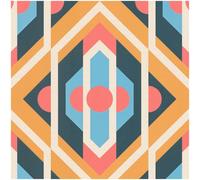 A.S. Création Retro 70's Large Diamond Wallpaper Blue/Yellow/Red/Cream Retro Chic 395314 8.50m x 0.53m Paste The Wall