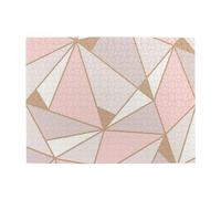 Geometric Wallpaper Rose Gold,500 Pieces Puzzles for Adults-Wooden Jigsaw Puzzle for Adults Elderly