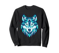 Geometric Wolf Abstract Wildlife Art Nature Lover Men Women Sweatshirt