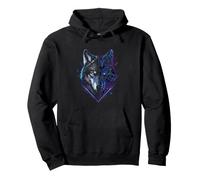 Geometric Wolf Edgy Cool Animal Art Nature Pullover Hoodie