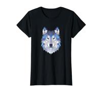 Geometric Wolf Low Poly Art - Wildlife Nature Lover Gift Value Graphic T-Shirt, Women, Black, S