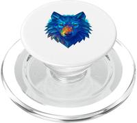 Geometric Wolf Prismatic Spectrum Artwork PopSockets PopGrip for MagSafe