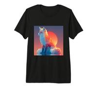 Geometric Wolf Silhouette | Modern Polygon Animal Art Design Premium T-Shirt