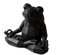 Geometric Yoga Frogs Sculpture Low Poly Resin Art Decors Meditations Desktop Statue for Homes Space Decoration Topological Sculpture