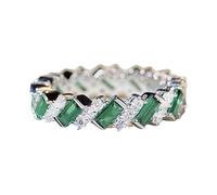 Geometric Zircon Ring And Simple Design Shining Jewellery That Highlights Modern Style And Charm Perfect For Mothers And Friends Rings With Turquoise, A, Zinc alloy, No Gemstone