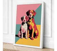 Geometrical Companions Modern Canvas Wall Art Print 18x12 Inch (46 x 30 cm)