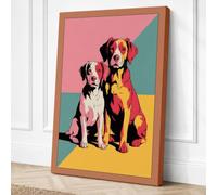 Geometrical Companions Modern Canvas Wall Art Print 24x16 Inch (61 x 41 cm)