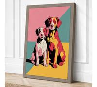 Geometrical Companions Modern Canvas Wall Art Print 24x16 Inch (61 x 41 cm)