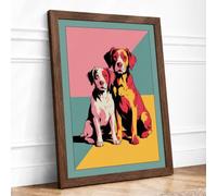 Geometrical Companions Modern Framed Wall Art Print A3 (42×29.7cm) Walnut, Wall Decor for Living Room, Bedroom, Office & Home, Ready to Hang, Art Gift