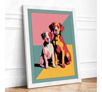 Geometrical Companions Modern Framed Wall Art Print A3 (42×29.7cm) White, Wall Decor for Living Room, Bedroom, Office & Home, Ready to Hang, Art Gift