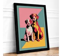 Geometrical Companions Modern Framed Wall Art Print A4 (29.7×21cm) Black, Wall Decor for Living Room, Bedroom, Office & Home, Ready to Hang, Art Gift