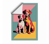 Geometrical Companions Modern Unframed Wall Art Print A4 (29.7×21cm), Wall Decor for Living Room, Bedroom, Office & Home, Art Gift