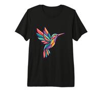 Geometrical Hummingbird Colibri Bird Artwork Premium T-Shirt